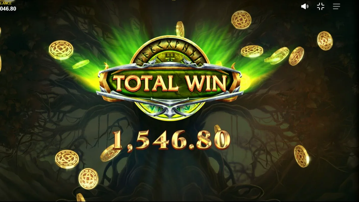 Interface do jogo de slot Loki’s Descendants com temática sombria nórdica