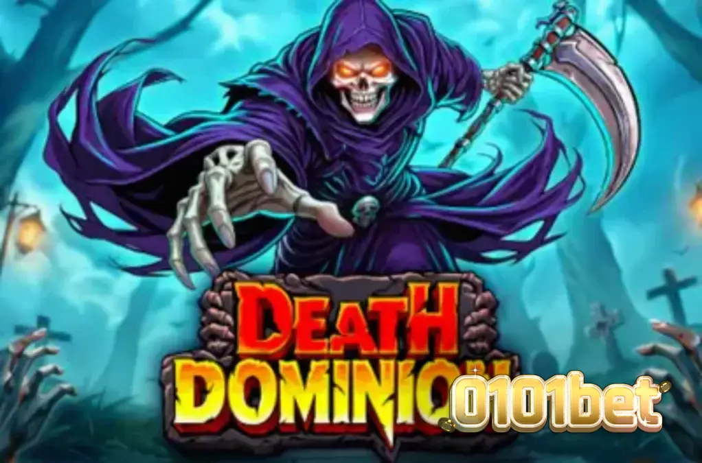 Cemitério sombrio com o Grim Reaper em destaque no slot Death Dominion